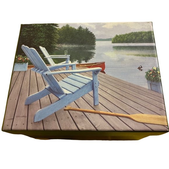 COPY - LAKESIDE RETREAT ADIRONDACK CHAIR BEACH MUG in Decorator Gift Box NIB - Picture 1 of 7